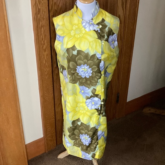 Vintage Sears, 100% Cotton, Perma Press,  Size 18, Asian inspired floral dress. - Picture 2 of 12